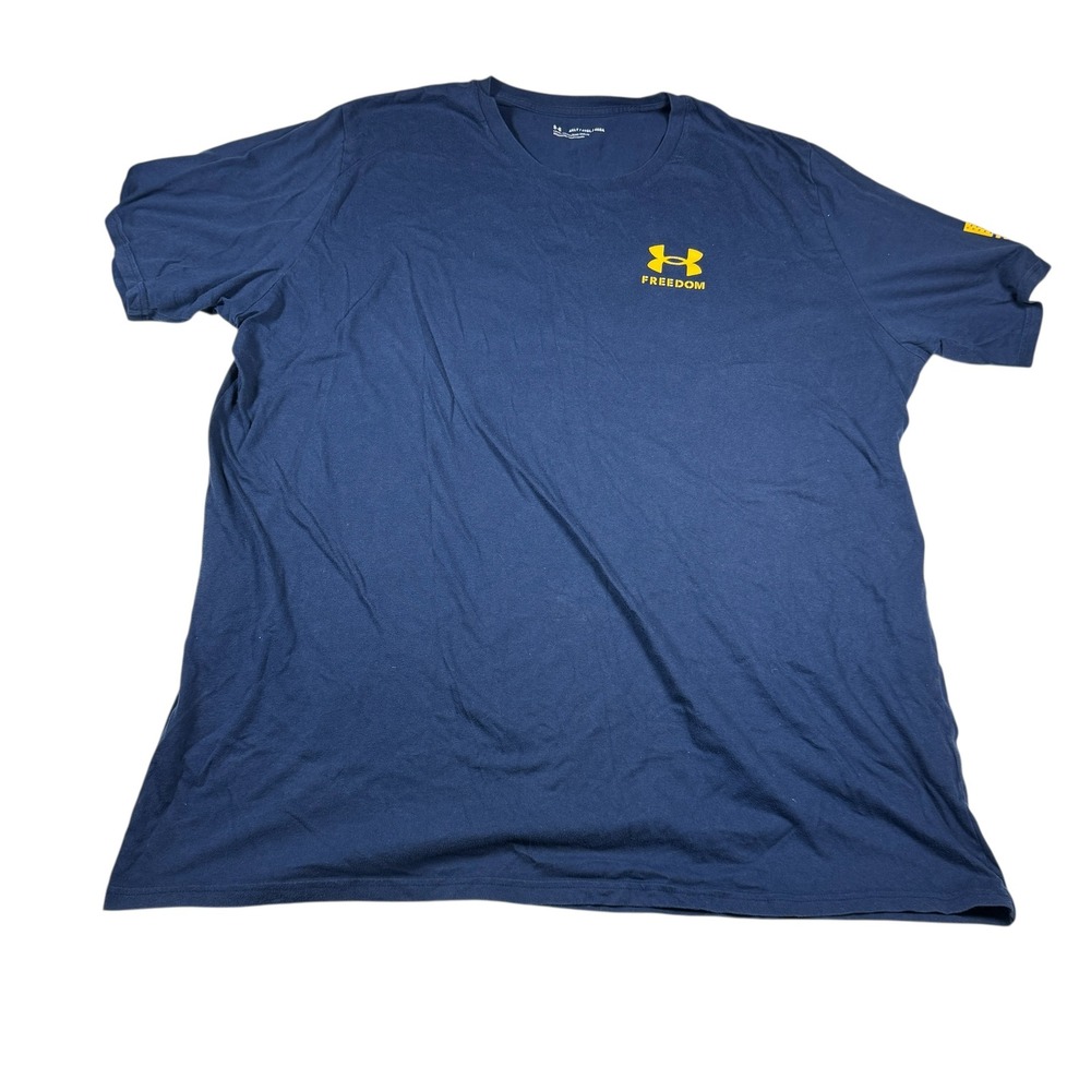 Under Armour Freedom Flag T-Shirt Mens 4XLT Blue Yellow Graphic Tee Big & Tall